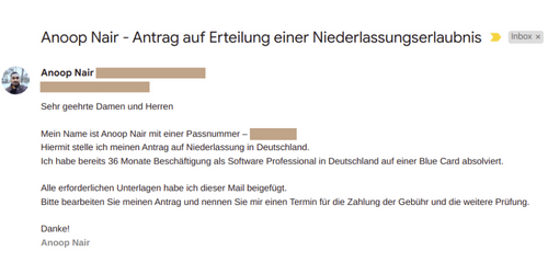 PR in Germany email screenshot 2
